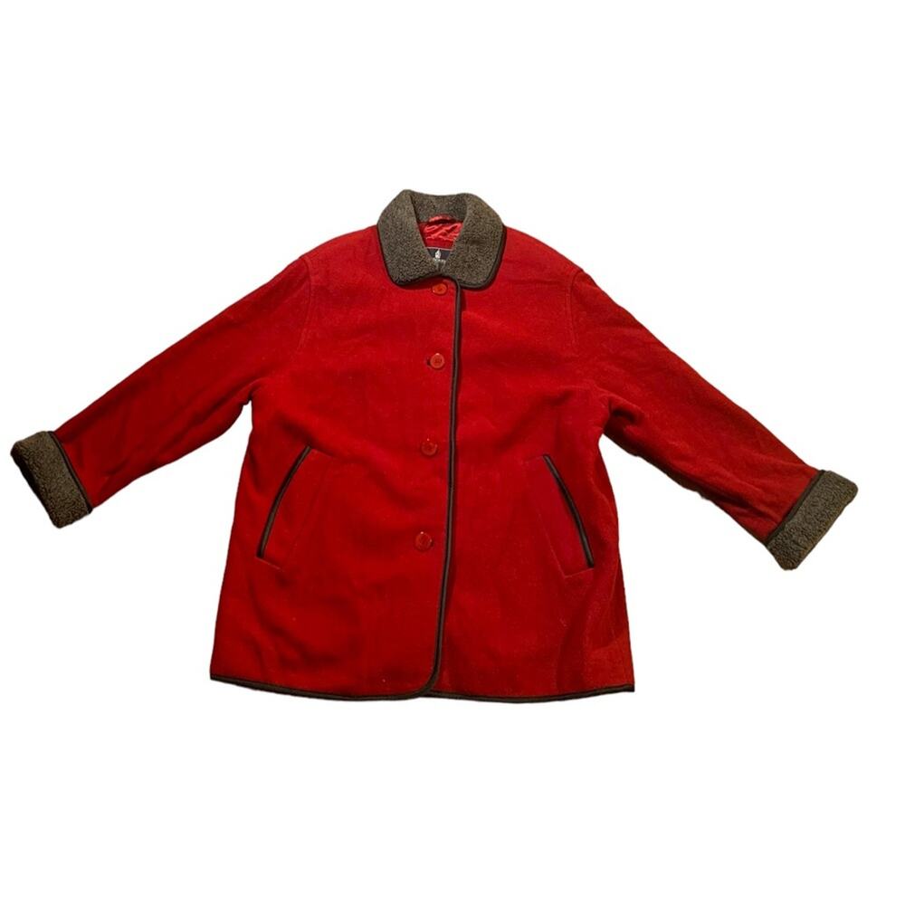 Vintage London Fog Wool Coat Red‎ Size 12 Petite